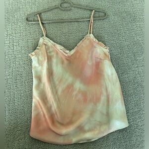 Aritzia Wilfred Dawn Pink Ruffle Tank Top